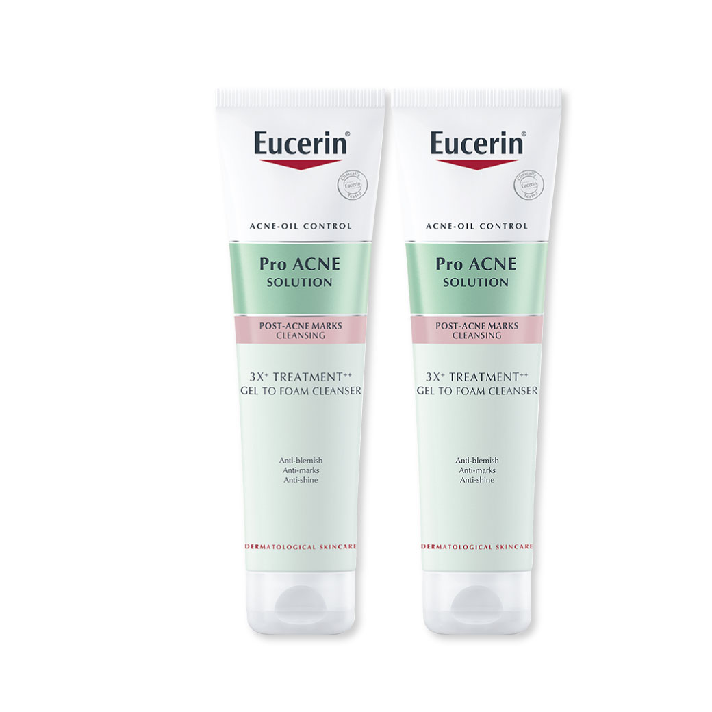 Eucerin Pro Acne Solution 3X Treatment Gel to Foam Cleanser 150g.ยูเซอริน โปรแอคเน่ โซลูชั่น 3 เอ็กซ์ ทรีตเมนต์ เจลทูโฟม คลีนเซอร์